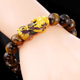 Natural yellow tiger eye discoloration sand gold bracelet