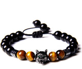 8mm Wolf Head Amazon Yoga Agate Bead Bracelet