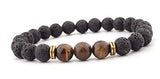 Volcanic stone tiger eye bracelet