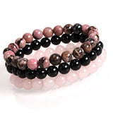 Black agate rose stone bracelet