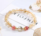 Sweet Harmony - Blonde & Strawberry Crystal Love Bracelet