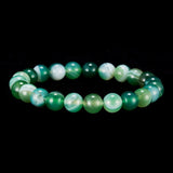 Purple Striped Agate Natural Stone Beaded Bracelet