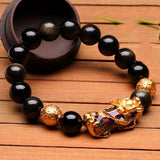 Trendy Natural Black Agate Tiger Eye Bracelet