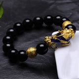 Trendy Natural Black Agate Tiger Eye Bracelet