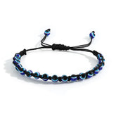 Blue Tiger Eye Stone Hand Woven Tiger Eye Frosted Stone Bracelet