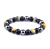 Quality Tiger Eye Black Agate Bracelet Natural Stone Bracelet 8mm Handmade Ornament
