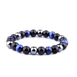 Quality Tiger Eye Black Agate Bracelet Natural Stone Bracelet 8mm Handmade Ornament