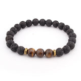 Volcanic stone tiger eye bracelet