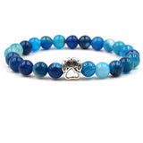 Lapis Lazuli Alloy Dog Footprint Elastic Bracelet