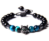 8mm Wolf Head Amazon Yoga Agate Bead Bracelet