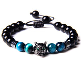 8mm Wolf Head Amazon Yoga Agate Bead Bracelet
