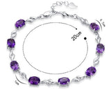 Fashion Simple Silver Plated Amethyst Bracelet