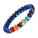 8mm Rock Cut Face Energy Crystal Bracelet Yoga Chakra