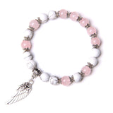 Simple Natural Stone Agate White Pine Wing Bracelet