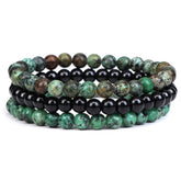 Natural Agate Stone Combination Set Elastic Bracelet