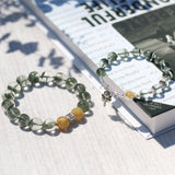 Natural golden hair crystal Green Crystal Bracelet