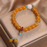 Ethnic Style Natural Citrine Agate Bracelet