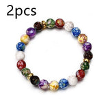 Natural Volcanic Stone Colorful Energy Bracelet Agate