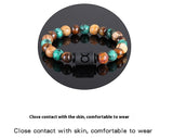Twelve Constellation Elastic Bracelet Men Tigereye Couple Beaded
