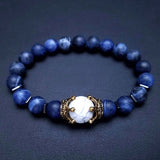 Fashion Alloy Crown Tiger Eye Bead Elastic Bracelet