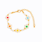 Pearl Woven Flower Necklace Bracelet