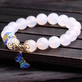 Natural white agate bracelet