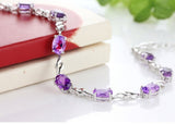 Fashion Simple Silver Plated Amethyst Bracelet