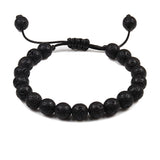 Personalized Volcanic Stone Tiger Eye Chain Couple Bracelet