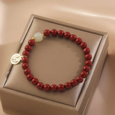 Women's Fashion Natural Cinnabar Lucky Beads Bracelet