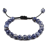 Personalized Volcanic Stone Tiger Eye Chain Couple Bracelet