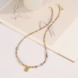Olivine Tourmaline Necklace Multi-circle Beaded Crystal Bracelet