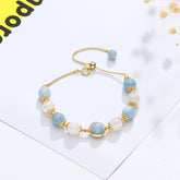 New Transit White Crystal Flower Sliding Bracelet Original Aquamarine Bracelet
