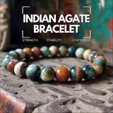 Natural Indian Agate Bracelet 6-12mm Women Men Bracelet