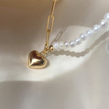 Pearl chain stitching love bracelet
