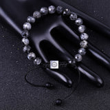 Cut Stripe Agate Tiger Eye Stone Woven Bracelet