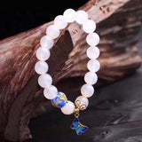 Natural white agate bracelet