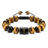 Natural Tiger Eye Stone Agate Bead Bracelet