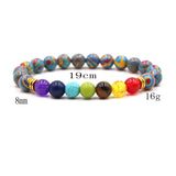 Natural Stone Agate Malachite 8mm Energy Volcanic Rock Colorful Rosary Bracelet