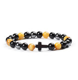 Colorful Tigereye Cross Agate Bracelet