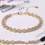 14K Gilded Winding Bracelet Crystal