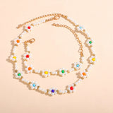 Pearl Woven Flower Necklace Bracelet