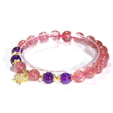 Soulful Union - Strawberry & Amethyst Crystal Bracelet