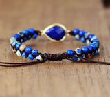 Friendship Couple Lapis Hand Woven Bracelet