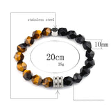Tiger Eye Agate 10mm Faceted Stone Bracelet