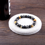 Tiger Eye Men's Bracelet Obsidian
