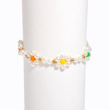 Pearl Woven Flower Necklace Bracelet