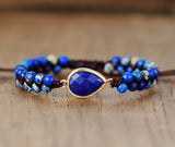 Friendship Couple Lapis Hand Woven Bracelet
