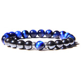 Natural Tiger Eye Stone Stretch Men's Bracelet
