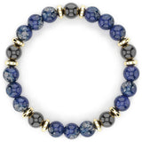 Unisex Lapis Lazuli Chiffon Black Agate Bracelet