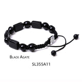 Amethyst Agate Lapis Lazuli Power Stone Seven Chakra Braided Bracelet